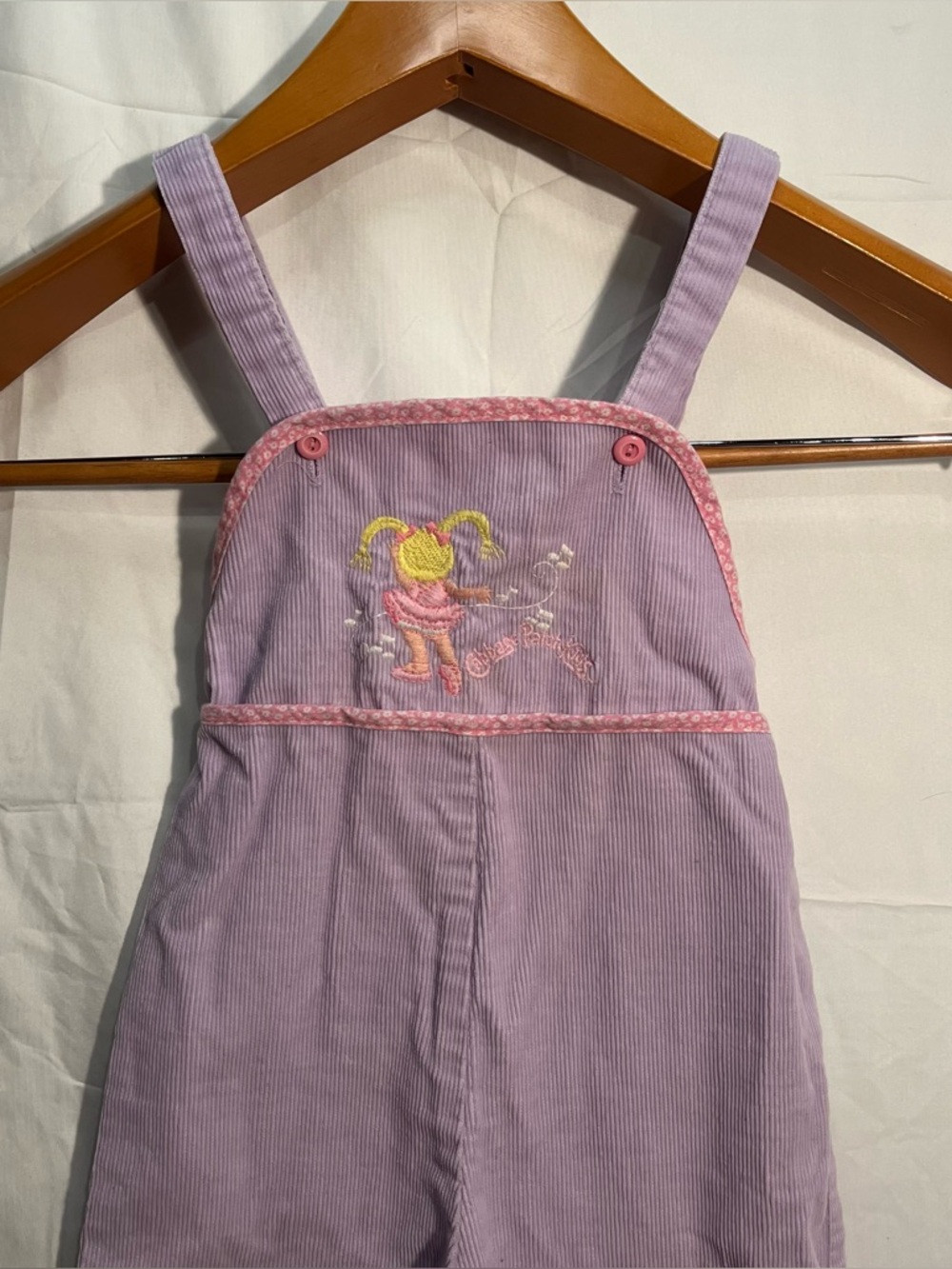 Vintage Cabbage Patch Kids Toddler Girls Size 4T Corduroy Overalls Purple RARE!